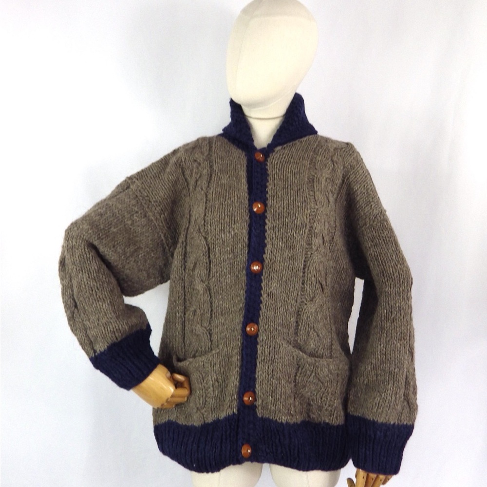 Handknit Vintage Wool Cardigan